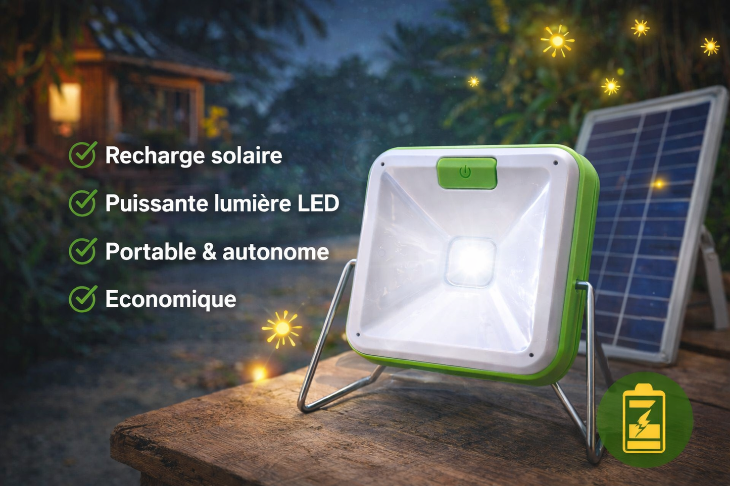 Lampe Solaire LED Portable – Lumière fiable pour toute la famille