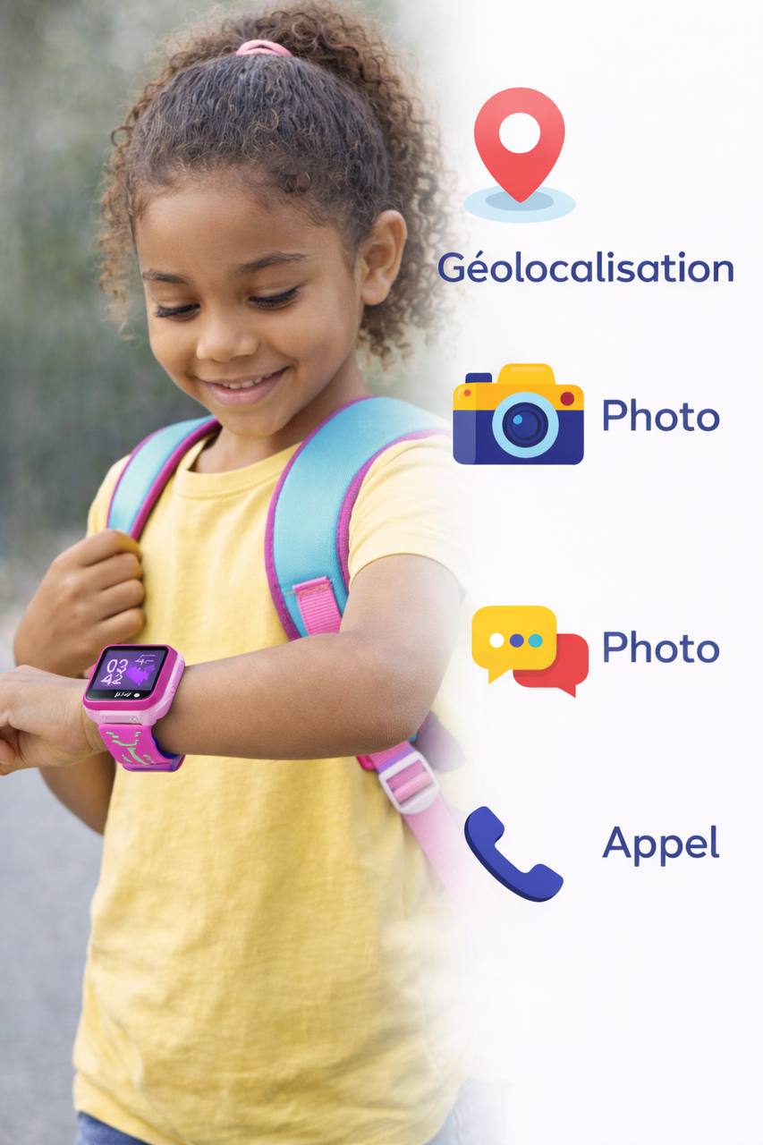 Montre Connectée GPS Enfant – Sécurité ,Sérénité pour les Parents & Port carte SIM